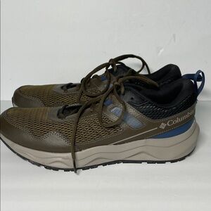 Columbia Men's Plateau Hiking Sneakers Olive Green/Blue 11.5